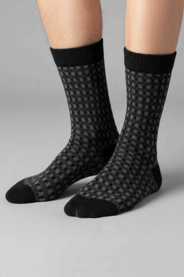 Erkek Yün Soket Çorap Siyah - ERKEK ÇORAP