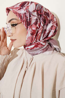 Eskiz Çiçek Desen Eşarp Bej - Başörtüsü