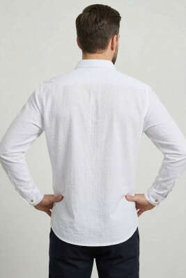 Etamin Kumaş Erkek Gömlek Beyaz - Erkek Gömlek