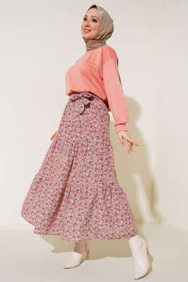 Eteği Desenli İkili Takım Pudra - İKİLİ TAKIM