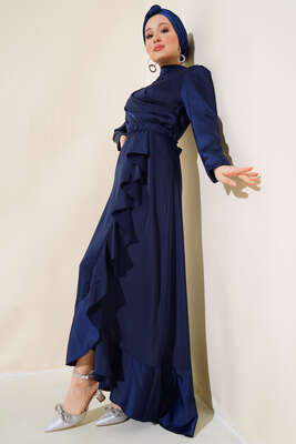 Eteği Fırfırlı Kuşak Boncuklu Abiye Parlement - Elbise