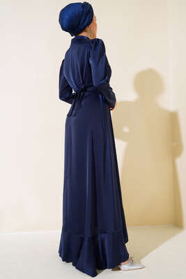 Eteği Fırfırlı Kuşak Boncuklu Abiye Parlement - Elbise