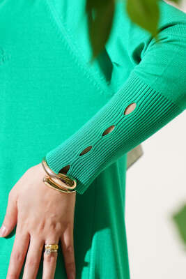 Etek Ucu Dantel Detaylı Triko Tunik Benetton - Triko Tunik