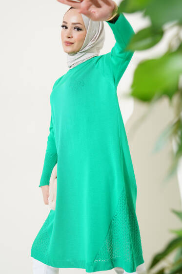 Etek Ucu Dantel Detaylı Triko Tunik Benetton - Tunik