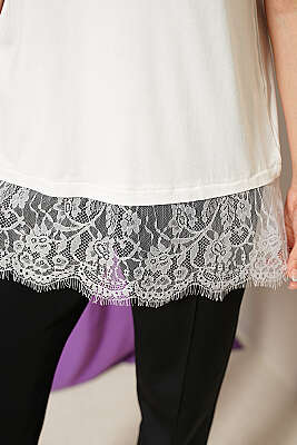 Etek Ucu Dantelli İçlik Beyaz - Kadın İçlik