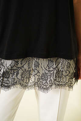 Etek Ucu Dantelli İçlik Siyah - Kadın İçlik