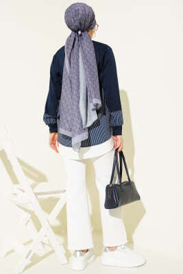 Etek Ucu Garni Detaylı Loyşa Tunik Lacivert - Tunik