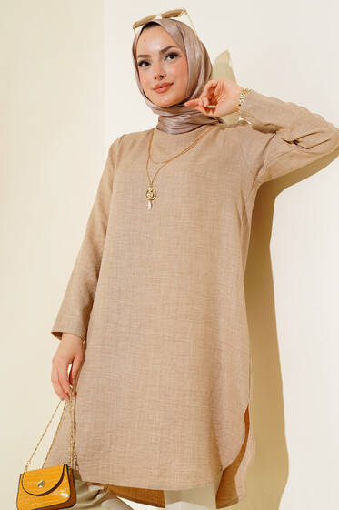 Etek Ucu Oval Kesim Tunik Taş - Tunik