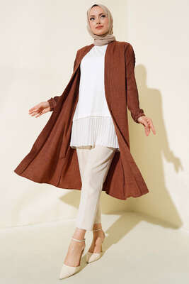 Etek Ucu Pileli Kolsuz İçlik Ekru - Yılın Fırsatı