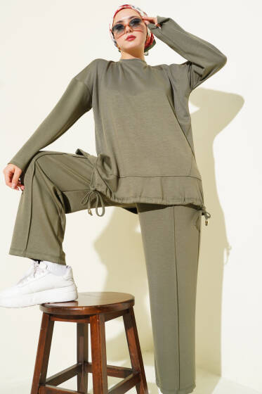 Etek Ucu Tünelli Loyşa İkili Takım Haki - İkili Takım