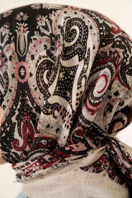 Etnik Desen Flamu Cotton Eşarp Taş - Başörtüsü