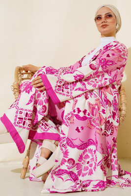 Etnik Desen Kimono İkili Takım Menekşe 