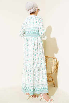 Etnik Desenli Elbise Benetton - Tesettür Elbise