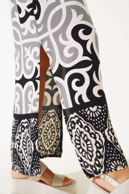 Etnik Desenli İp Askılı Elbise Siyah - Yılın Fırsatı