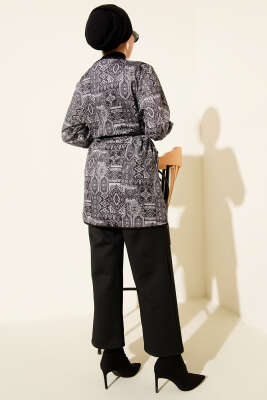 Etnik Desenli İp Bağcıklı İkili Takım Siyah - İkili Takım