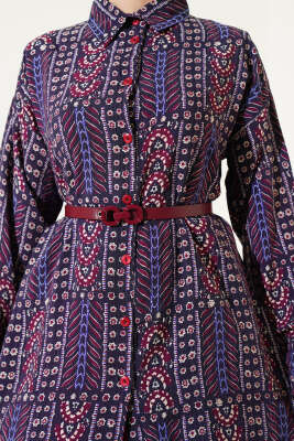 Etnik Desenli Kemerli İkili Takım Mürdüm - 700-1000 TL Ürünler