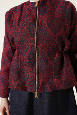 Etnik Desenli Kot Jileli İkili Takım Lacivert - İkili Takım