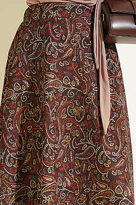 Etnik Desenli Scuba Etek Kahve - Etek