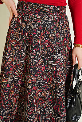 Etnik Desenli Scuba Etek Siyah - Etek