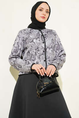 Etnik Desenli Scuba Etekli İkili Takım Siyah - İkili Takım