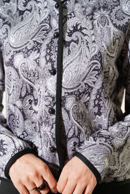 Etnik Desenli Scuba Etekli İkili Takım Siyah - İkili Takım