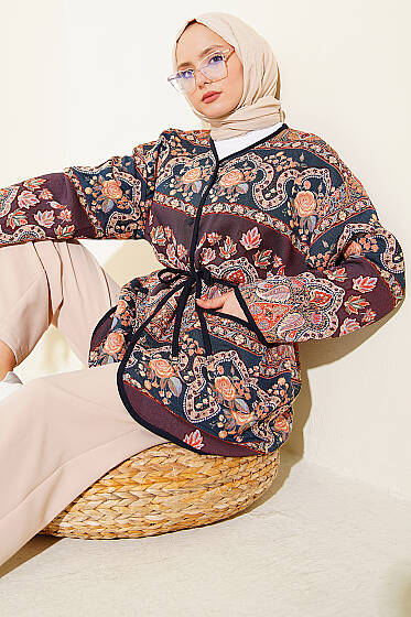 Etnik Motifli Çıtçıtlı Ceket Asorti 3 - Ceket