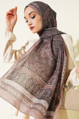 Etnik Paisley Desen Şal Camel 