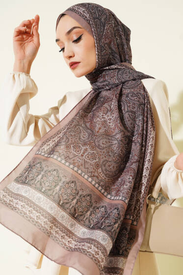 Etnik Paisley Desen Şal Camel - Başörtüsü
