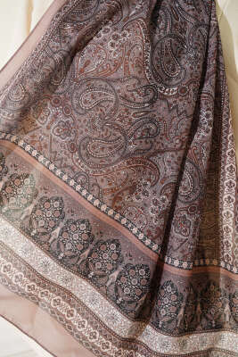 Etnik Paisley Desen Şal Camel - Başörtüsü