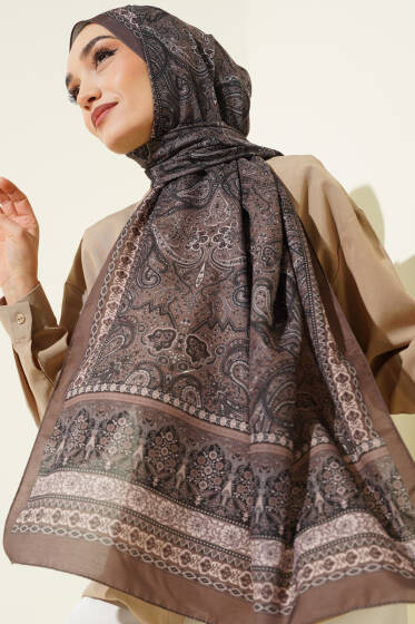 Etnik Paisley Desen Şal Vizon - Başörtüsü