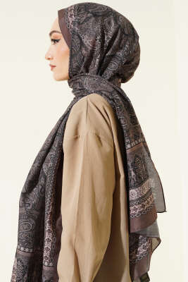 Etnik Paisley Desen Şal Vizon - Başörtüsü