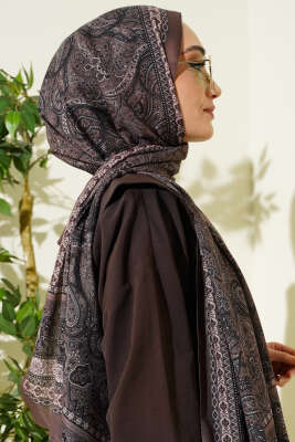 Etnik Paisley Desen Şal Vizon - Başörtüsü