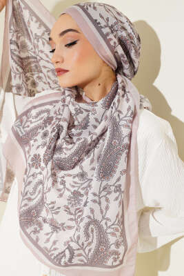 Etnik Paisley Soft Şal Bej - Başörtüsü