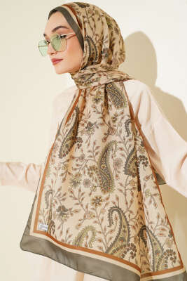 Etnik Paisley Soft Şal Hardal 