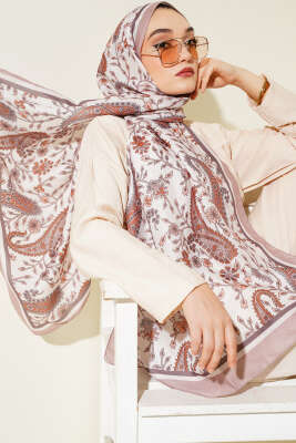 Etnik Paisley Soft Şal Latte 
