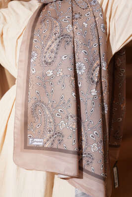 Etnik Paisley Soft Şal Soft Kahve - Başörtüsü