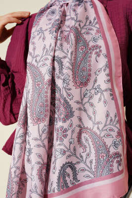 Etnik Paisley Soft Şal Somon - Başörtüsü