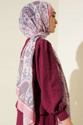 Etnik Paisley Soft Şal Somon - Başörtüsü