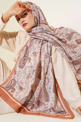 Etnik Paisley Soft Şal Taba 