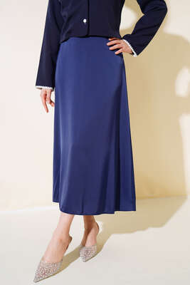 Evaze Saten Etek Lacivert 