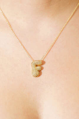 F Harfli Taşlı Kolye - KONYALI BİJUTERİ