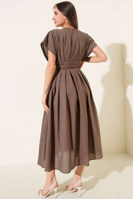 Fakir Kol Bel İpli Elbise Kahve - Kadın Giyim Modelleri