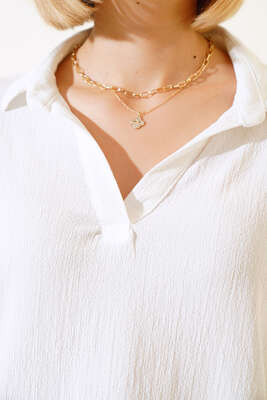 Fakir Kol Bürümcük Bluz Beyaz - Kadın Giyim Modelleri