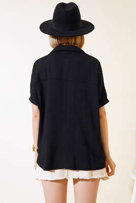 Fakir Kol Bürümcük Bluz Siyah - Kadın Giyim Modelleri