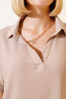 Fakir Kol Bürümcük Bluz Vizon - Kadın Giyim Modelleri