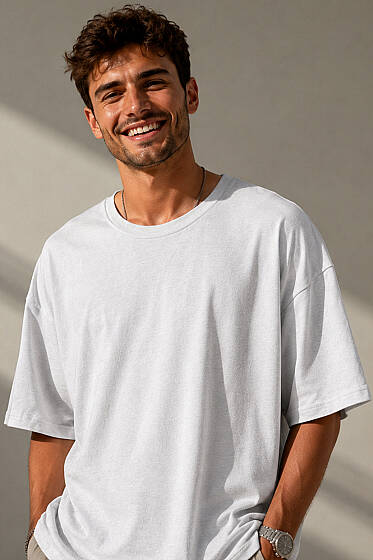 Fakir Kol Erkek T-shirt Gri - Erkek T-shirt