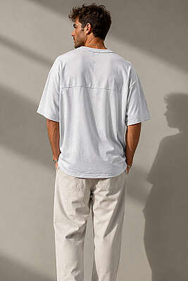 Fakir Kol Erkek T-shirt Gri - Erkek T-shirt