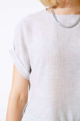 Fakir Kol Keten İkili Takım Gri - Kadın Giyim Modelleri