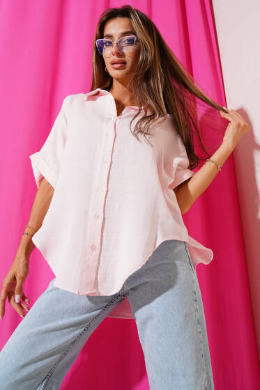 Fakir Kol Müslin Gömlek Pembe - Kadın Giyim Modelleri