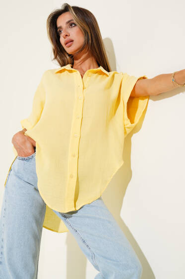 Fakir Kol Müslin Gömlek Sarı - Kadın Giyim Modelleri